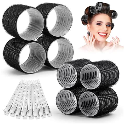 Pcs Black Self Grip Hair Rollers No Heat Bigodini Riccioli Senza