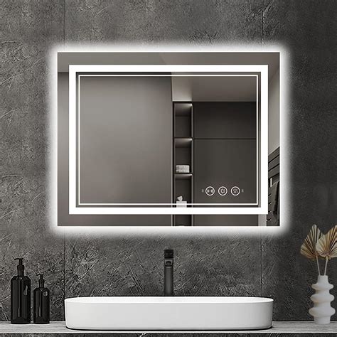 EZNYGHT LED Bathroom Mirror 24 X 32 With Motion Sensor Frontlit And