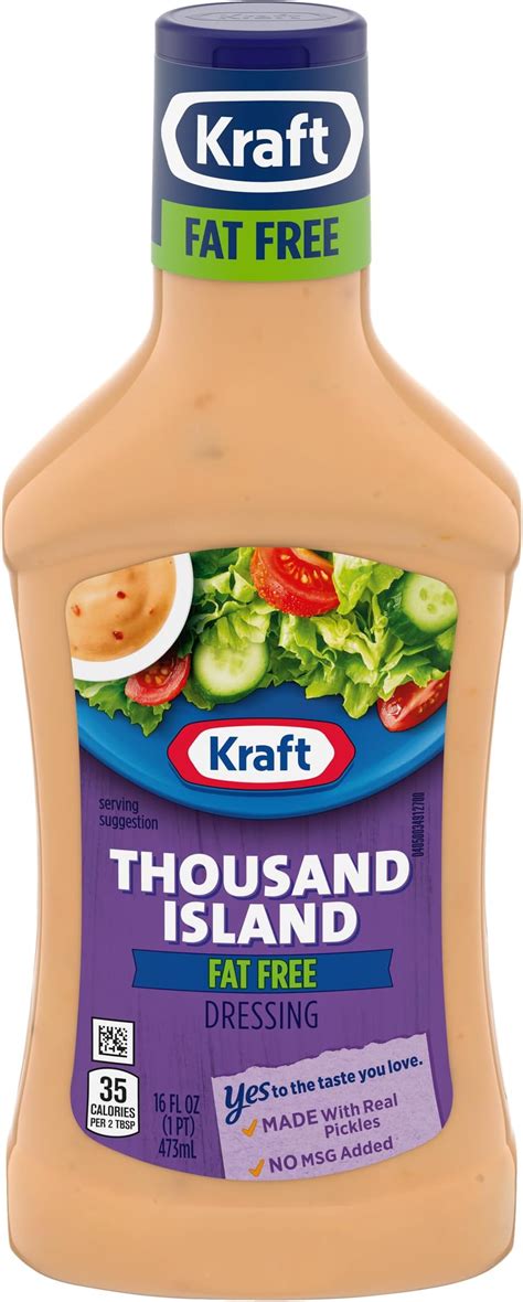 Kraft Thousand Island Fat Free Salad Dressing 16 Fl Oz Bottle Grocery And Gourmet