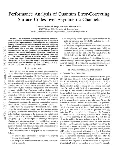 Performance Analysis Of Quantum Error Correcting Surface Codes Over