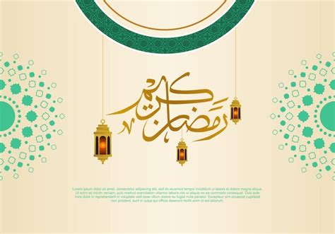 Cartaz de banner de fundo ramadan kareem saudação islâmica lanterna