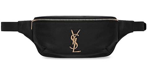 Saint Laurent Cassandre Classic Belt Bag In Grain De Poudre Embossed