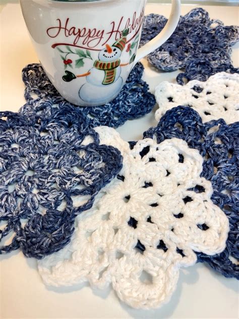 Crochet Simple Snowflake Coaster Pattern Pattern Princess