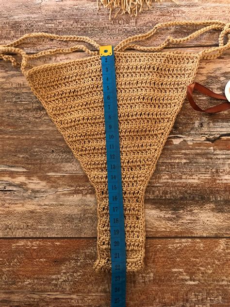 Beige Handmade Crochet Bikini Set Sexy Knitted Swimsuit With Brazilian Bottom Halter Neck