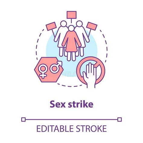 Sex Strike Concept Icon Sexual Abstinence Feminism Idea Thin Line Illustration Women With