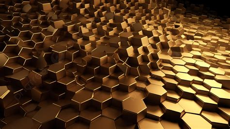 Hexagonal Extrusions Creating An Abstract Wall In A 3d Render