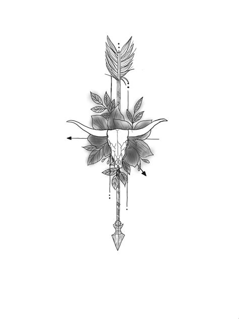 A Drawing Of An Arrow And Flowers On A White Background With The Word