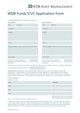 Fillable Online Investec Williamsdebroe Co WDB Funds ICVC Application