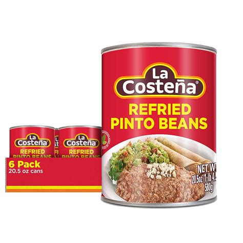 La Costeña Refried Pinto Beans 205 Oz 6 Pack