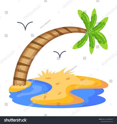 Grab Flat Illustration Desert Island Stock Vector Royalty Free