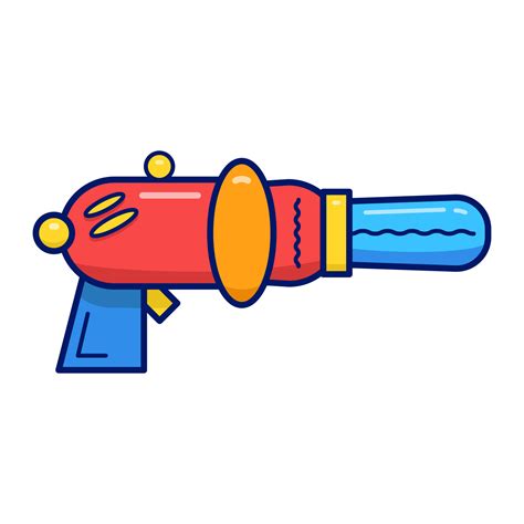 Cartoon Retro Space Blaster Laser Weapon Or Ray Gun On White