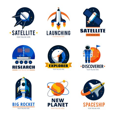 Space Logo Emblems Set 477267 Vector Art At Vecteezy