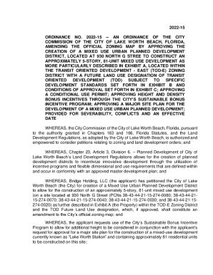 Fillable Online Amending The Official Zoning Map By Approving The Fax