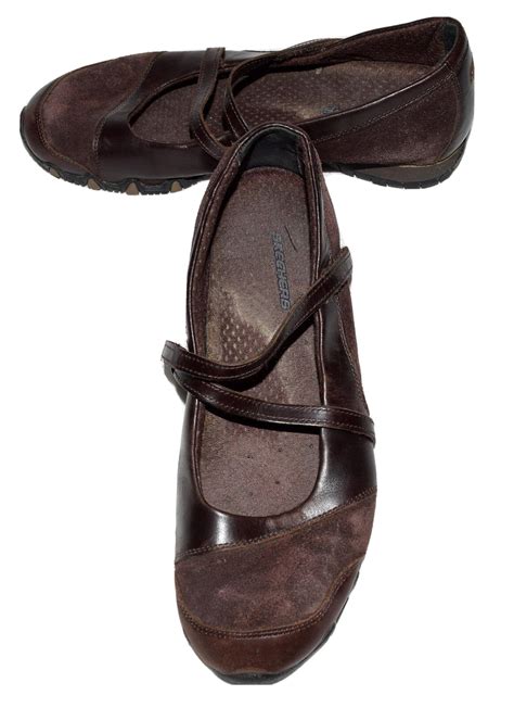 Skechers Brown Suede Leather Strip Closure Mary Jan Gem