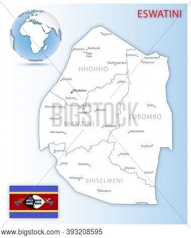 Detailed Map Eswatini Vector Photo Free Trial Bigstock