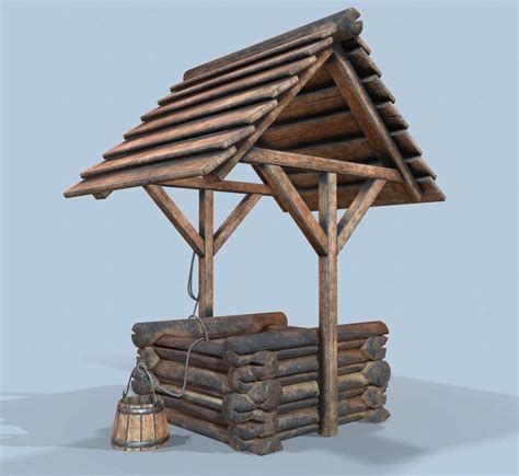 Low Poly Wooden Well 3d Model 3d Studio Max Max