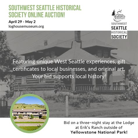 Southwest Seattle Historical Society Annual Online Auction Features