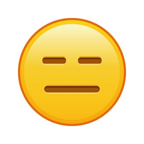 Premium Vector Expressionless Face Large Size Of Yellow Emoji Smile