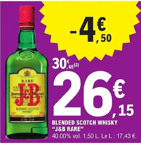 Promo BLENDED SCOTCH WHISKY J B RARE Chez E Leclerc