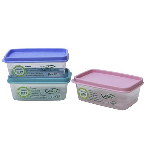 Pote Retangular Multiuso Ml Pl Stico Fresh Color Potes De Plastico