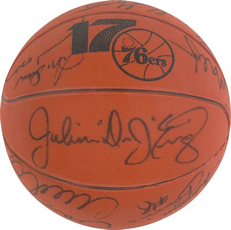 1982 83 World Championship Philadelphia 76ers Signed Basketball Tv Station Promo Prize