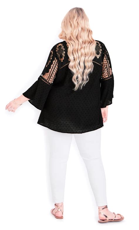 Evans Black Dahlia Lace Shirt Evans