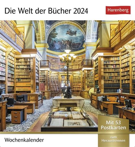 Welt der Bücher Postkartenkalender 2024 Von den schönsten