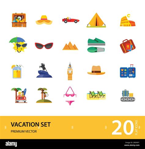 Vacation Icon Set Stock Vector Image And Art Alamy