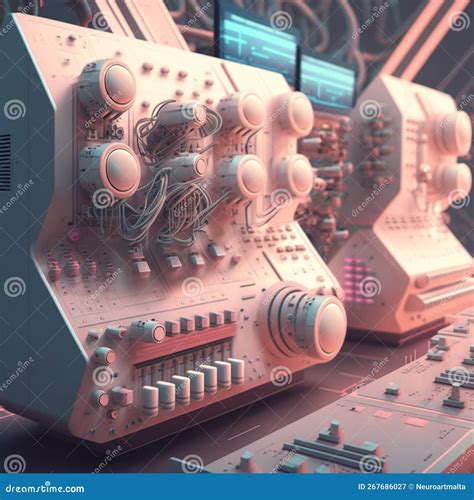 Futuristic Modular Synthesizer Stock Illustration Illustration Of