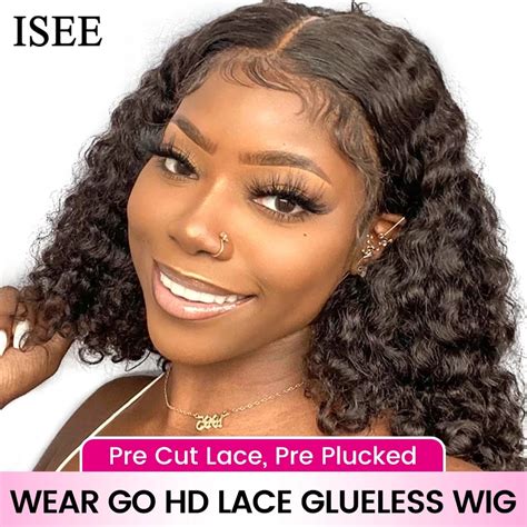 Wear Go HD Lace Glueless Wig ISEE HAIR Brailian Water Wave Bob 4x6 Lace