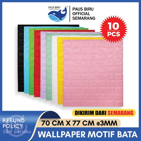 Jual PAKET 10 LEMBAR Wallpaper Dinding 3D Foam Motif Batu Bata 70 X