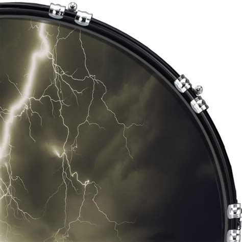 20 Custom Bass Kick Drum Front Head Graphic Graphical Thunderstorm 1 Ebay