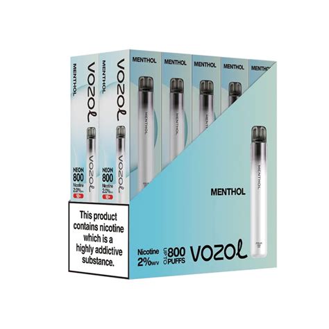 Vozol Neon 800 Vape μιας χρήσης 2ml 2 Mg 800 Puffs Menthol 4027