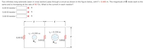 Solved Two Infinitely Long Solenoids Seen In Cross Section