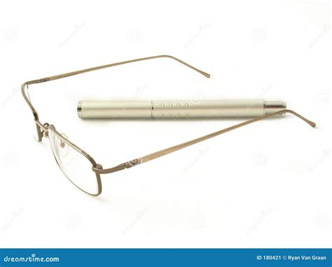 Glasses And Pen Stock Image Image Of Lenses White Glasses 180421