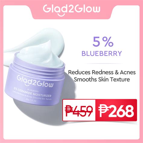 G2G Glad2Glow Blueberry Ceramide Barrier Moisturizer For Skin Care