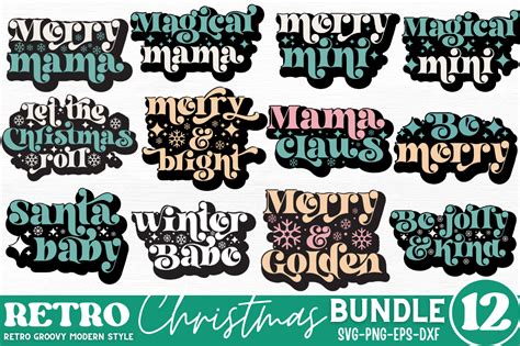 Retro Christmas Svg Bundle Christmas Svg Bundle By Designistic