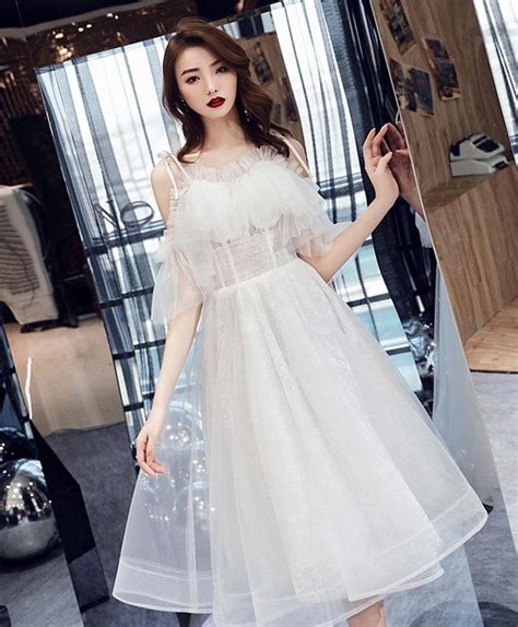 White Tulle Short Prom Dress White Tulle Homecoming Dress On Luulla