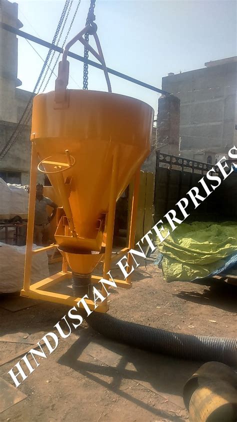 Cone Type Construction Concrete Bucket With Hose Pipe For Column