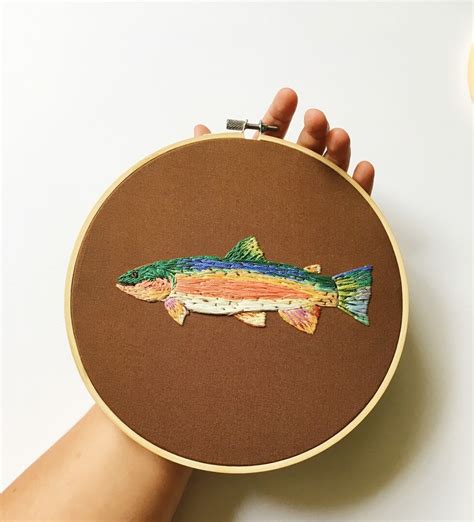 Rainbow Trout Embroidery Pattern Digital Download Pattern Etsy