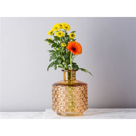 Vase Glas Braun Waben Design Bloomingville Hier Kaufen