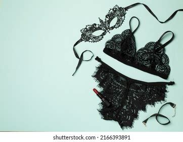 Set Black Sexy Lace Lingerie Accessories Stock Photo Shutterstock