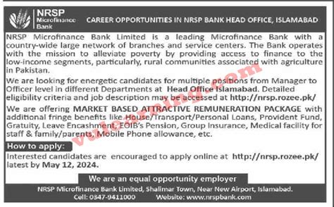 NRSP Microfinance Bank Jobs 2024 Apply Online For Assistant Managers