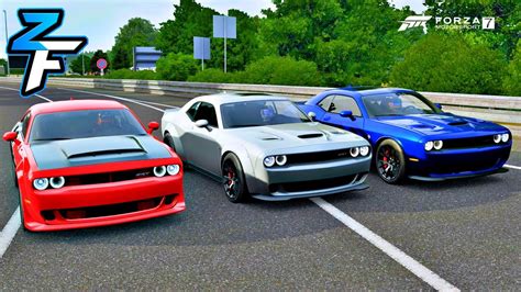 Forza 7 Drag Race Dodge Challenger Srt Demon Vs Challenger Srt Hellcat Redeye Vs Challenger