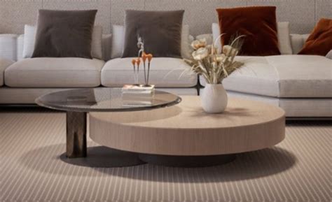 Yelly Modern Round Coffee Table With Storage Marble Accent Table