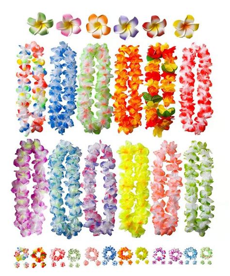 Pcs Soft Hawaiian Leis Luau Party Decorations Tropical Favors Lei