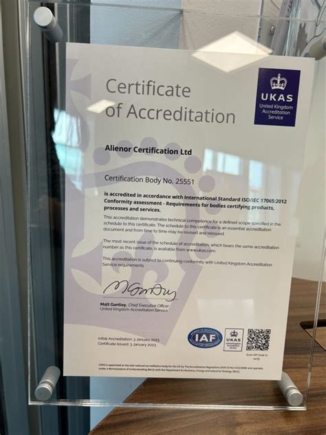 We Are Ukas Accredited Alienor Certification Ltd