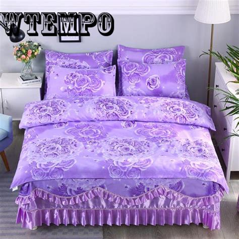 Cheap Home Textile Bed Sheet Pillowcases Set Luxury Bedding Bed Skirt