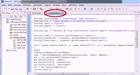 Jsp Login Form With Mysql Database Connection And Back End Validation