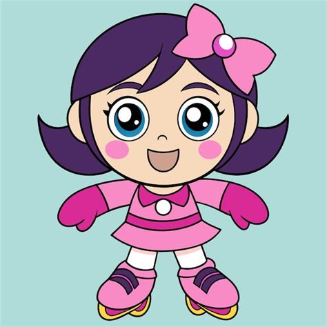 Uma Personagem De Desenho Animado Um La O Rosa E Um La O Cor De